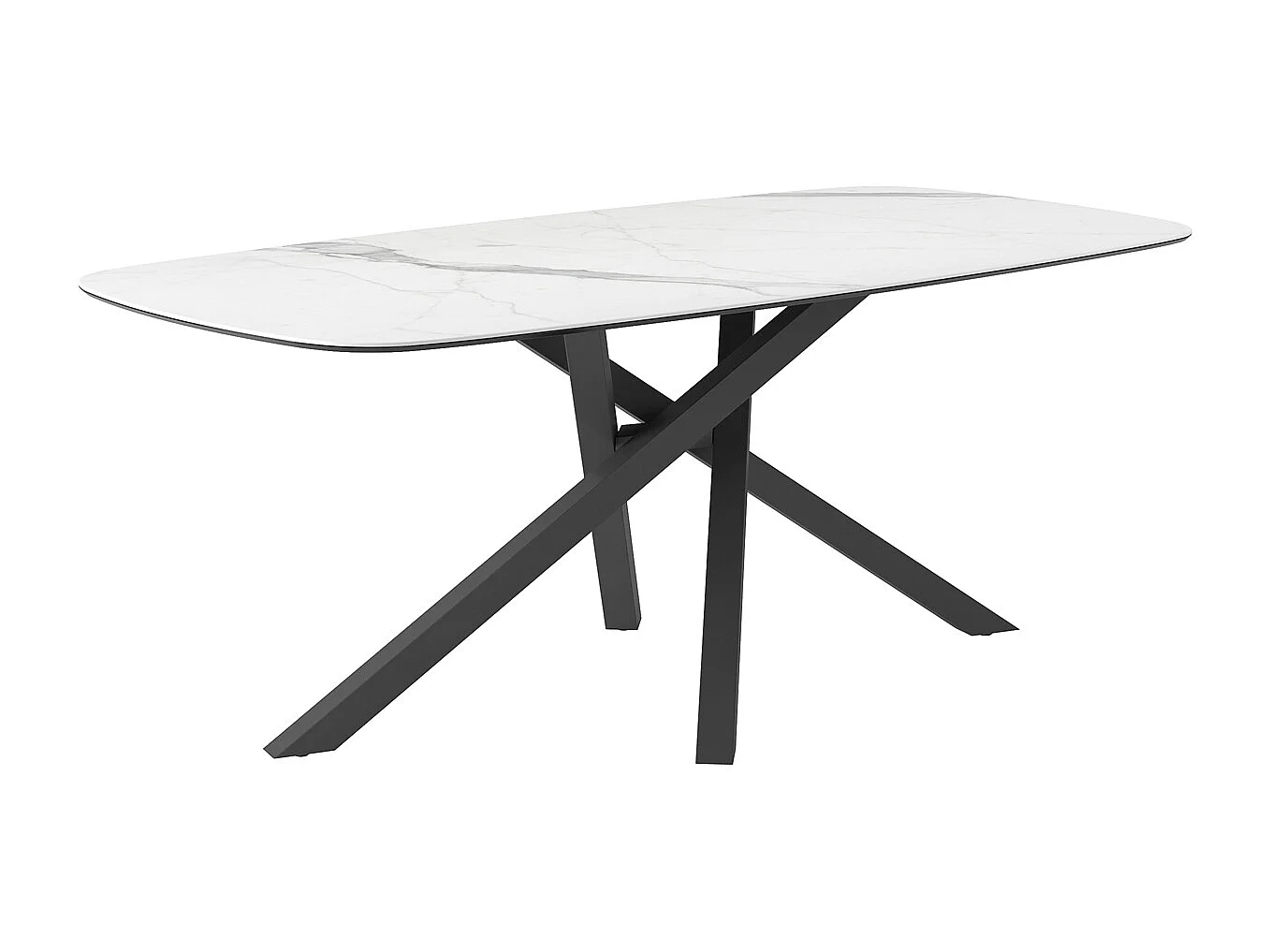 Table fixe tournante - gris charbon, canon à bord incliné, dessus en grès porcel. statuaires très élevées