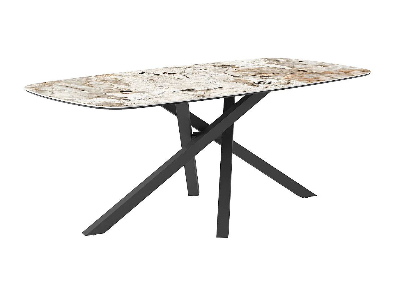 Table fixe tournante - gris fusain, canon à bord incliné, porcelaine en toundra