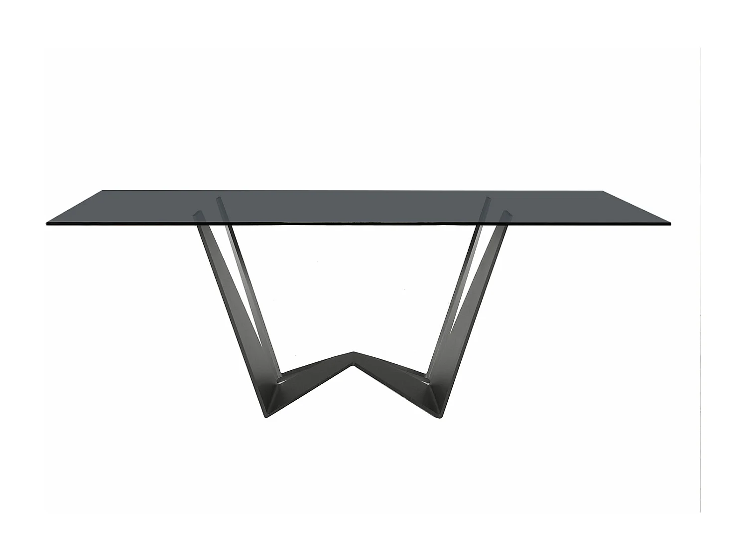 Mini-table inverse verre gris anthracite fixe en verre rectangulaire en verre fumé ordinaire