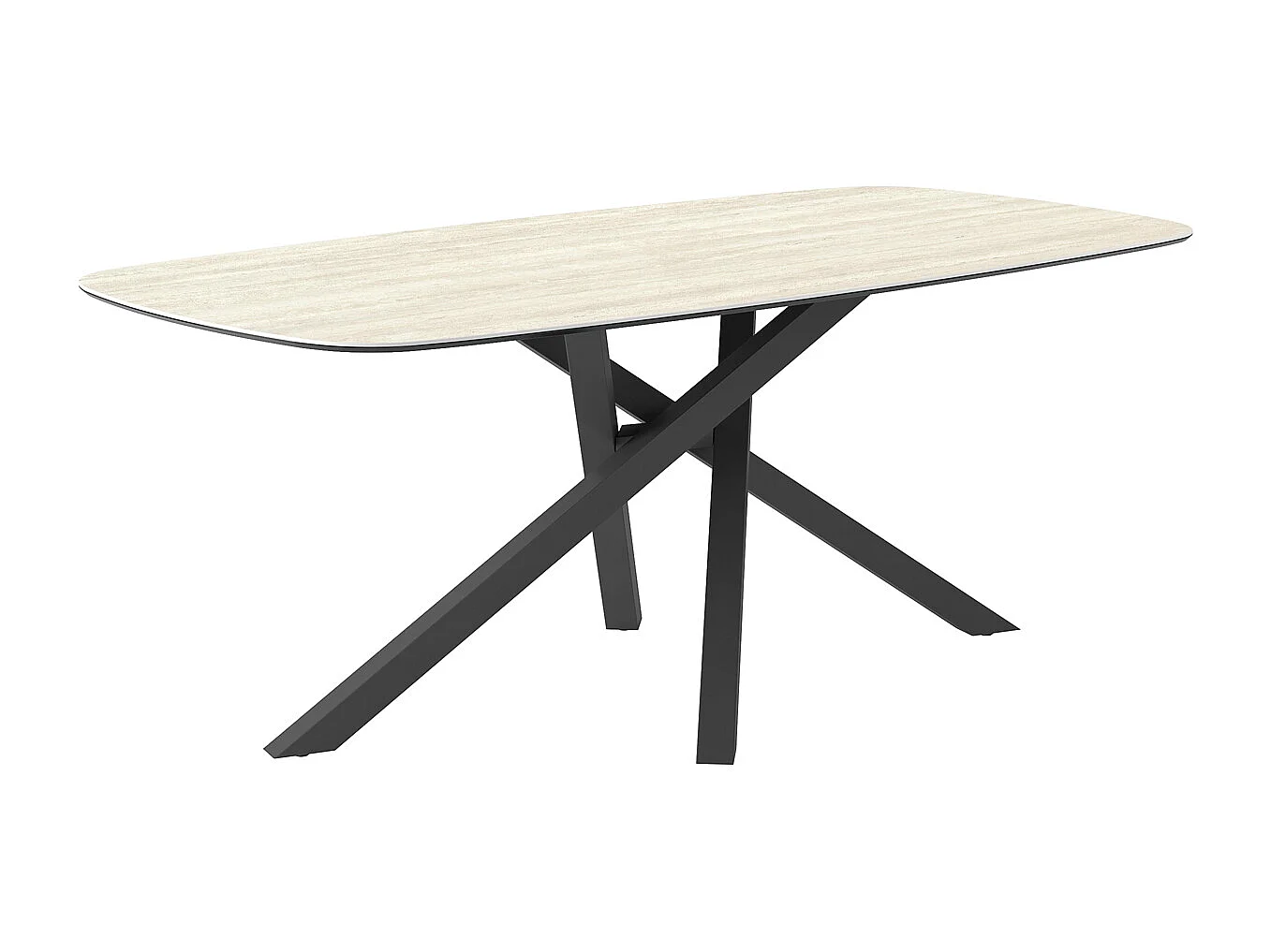 Travertin à table fixe - gris charbon, bord incliné du canon, grès travertin blanc