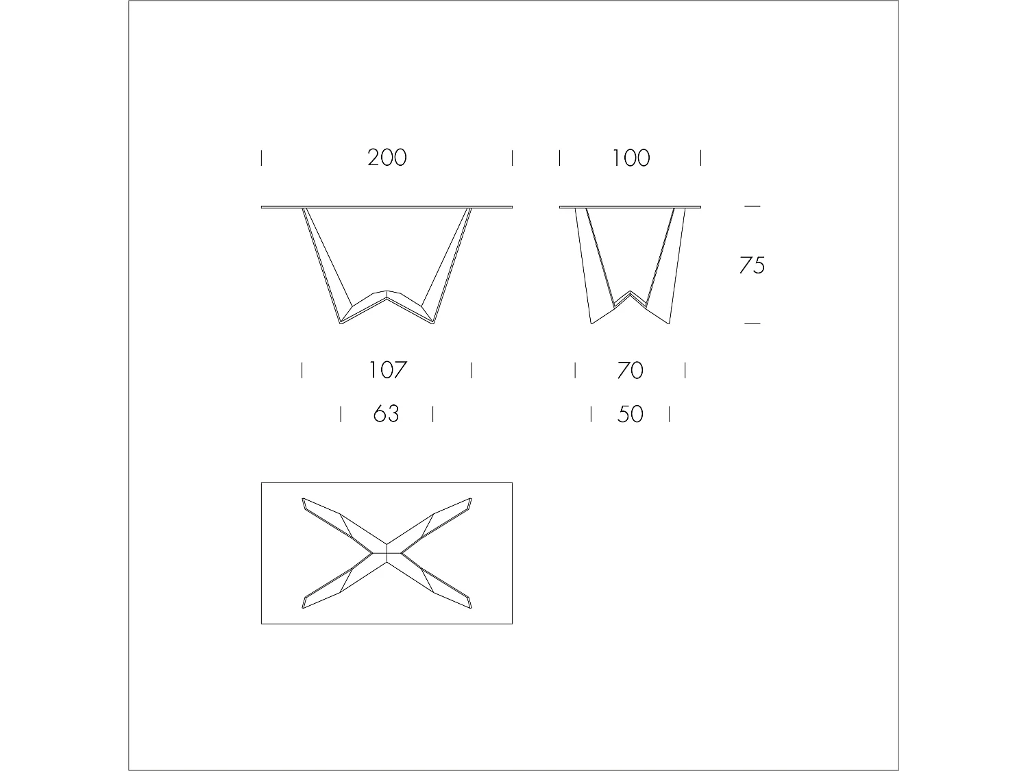 Achterste tafel, mini, vaste houtskoolgrijs glas, rechthoekige rand van regulier gerookt glas