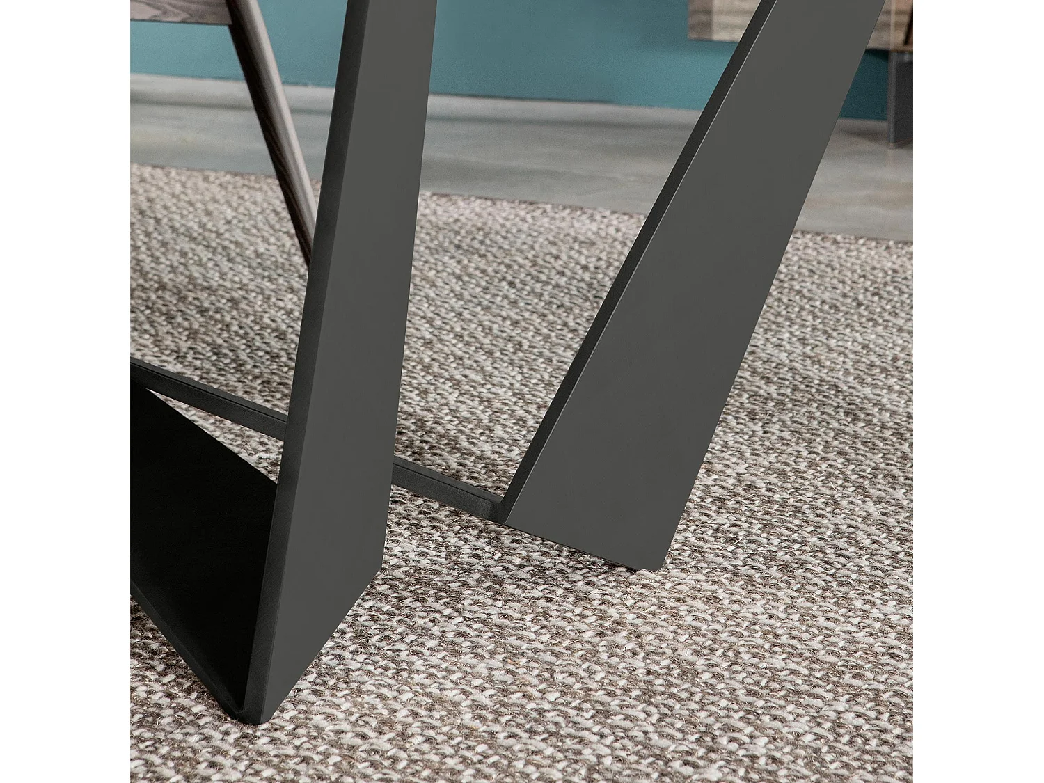 Mini-table inverse 2 baril fixe en céramique gris charbon fusain à bord incliné porcelaine en grès