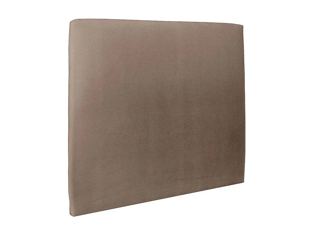 Lit 140x200cm avec tête de lit tapissier velours et sommier tapissier taupe - Hauteur totale : 29cm