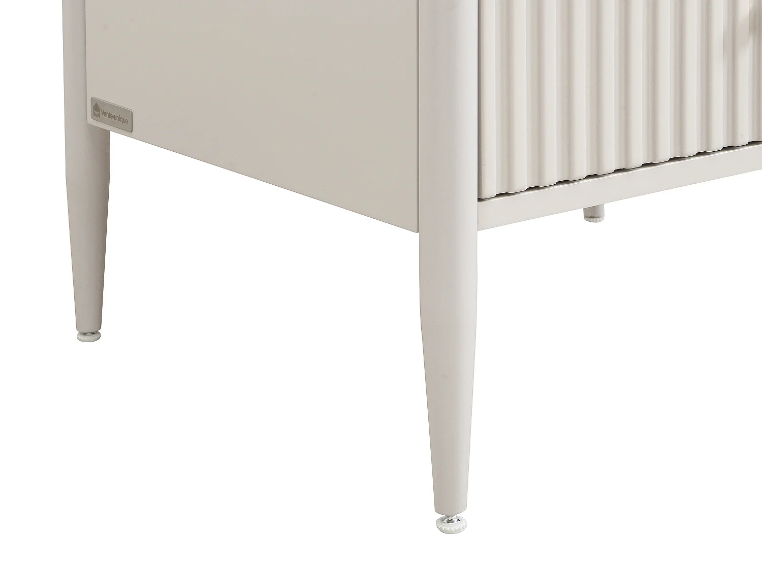 Lot de 2 chevet - 2 tiroirs - MDF - Beige et doré - CALITARO