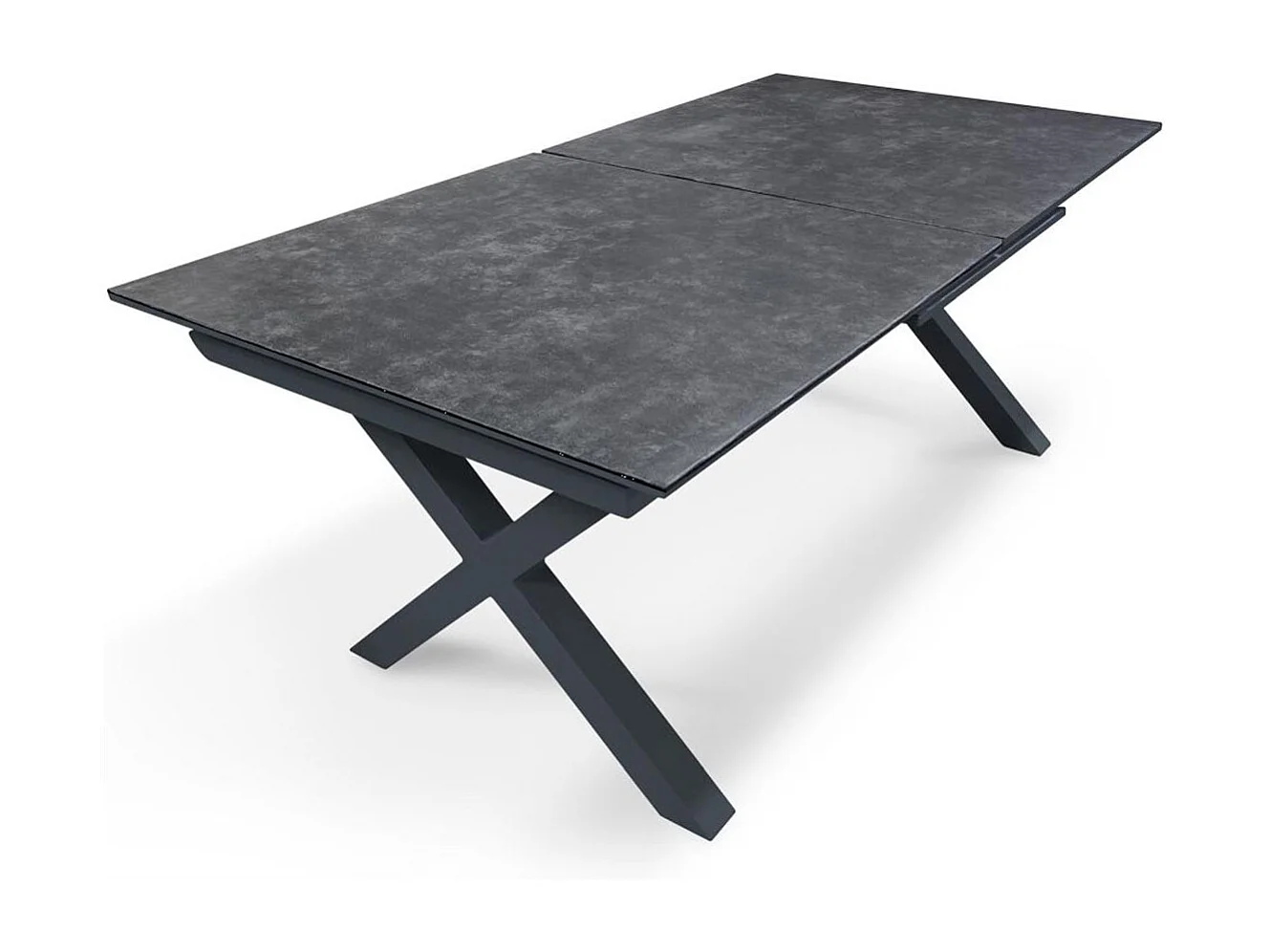 Table de Jardin Extensible en Céramique "Floride" 180-240cm Gris Anthracite