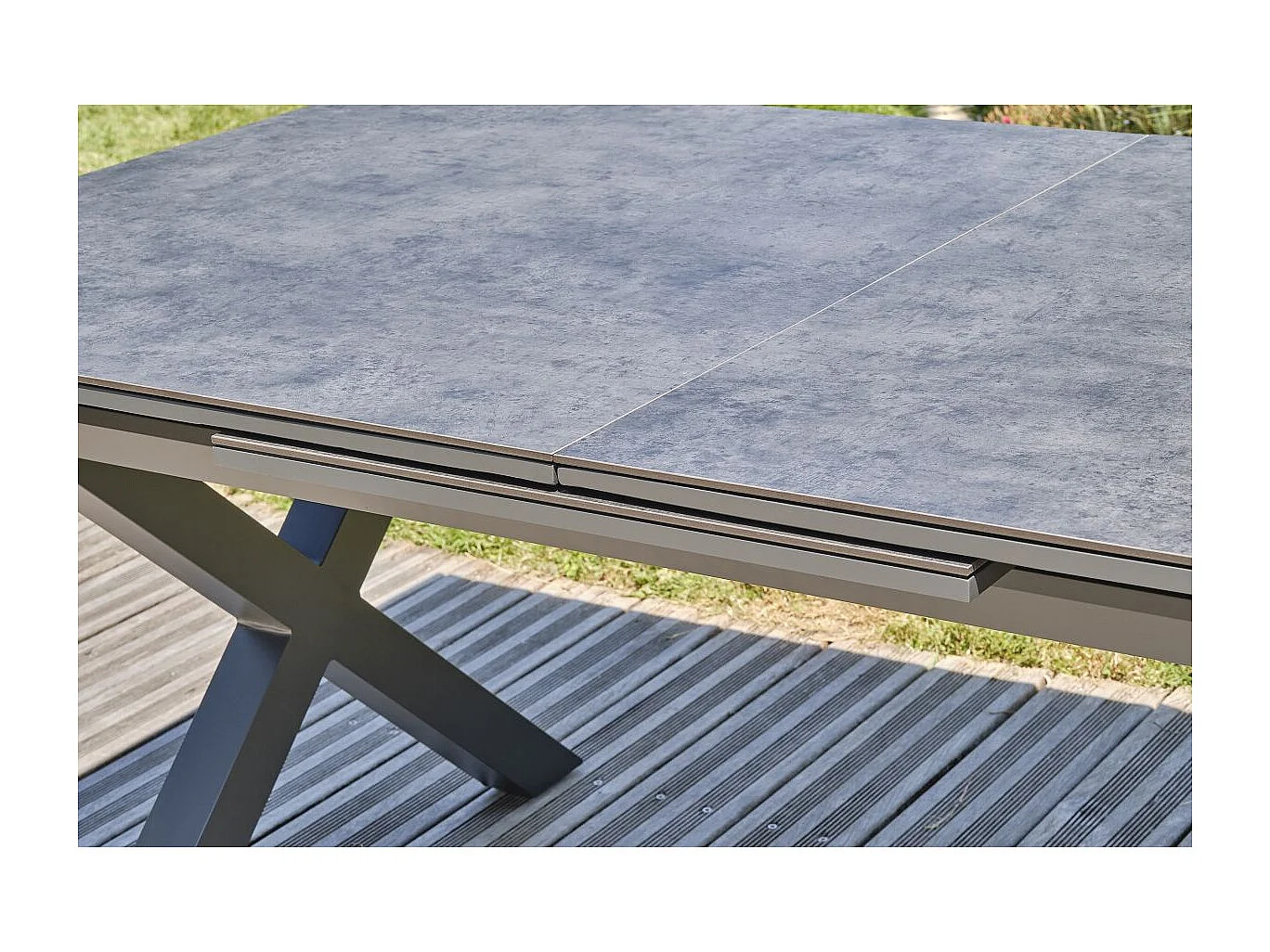 Table de Jardin Extensible en Céramique "Floride" 180-240cm Gris Anthracite