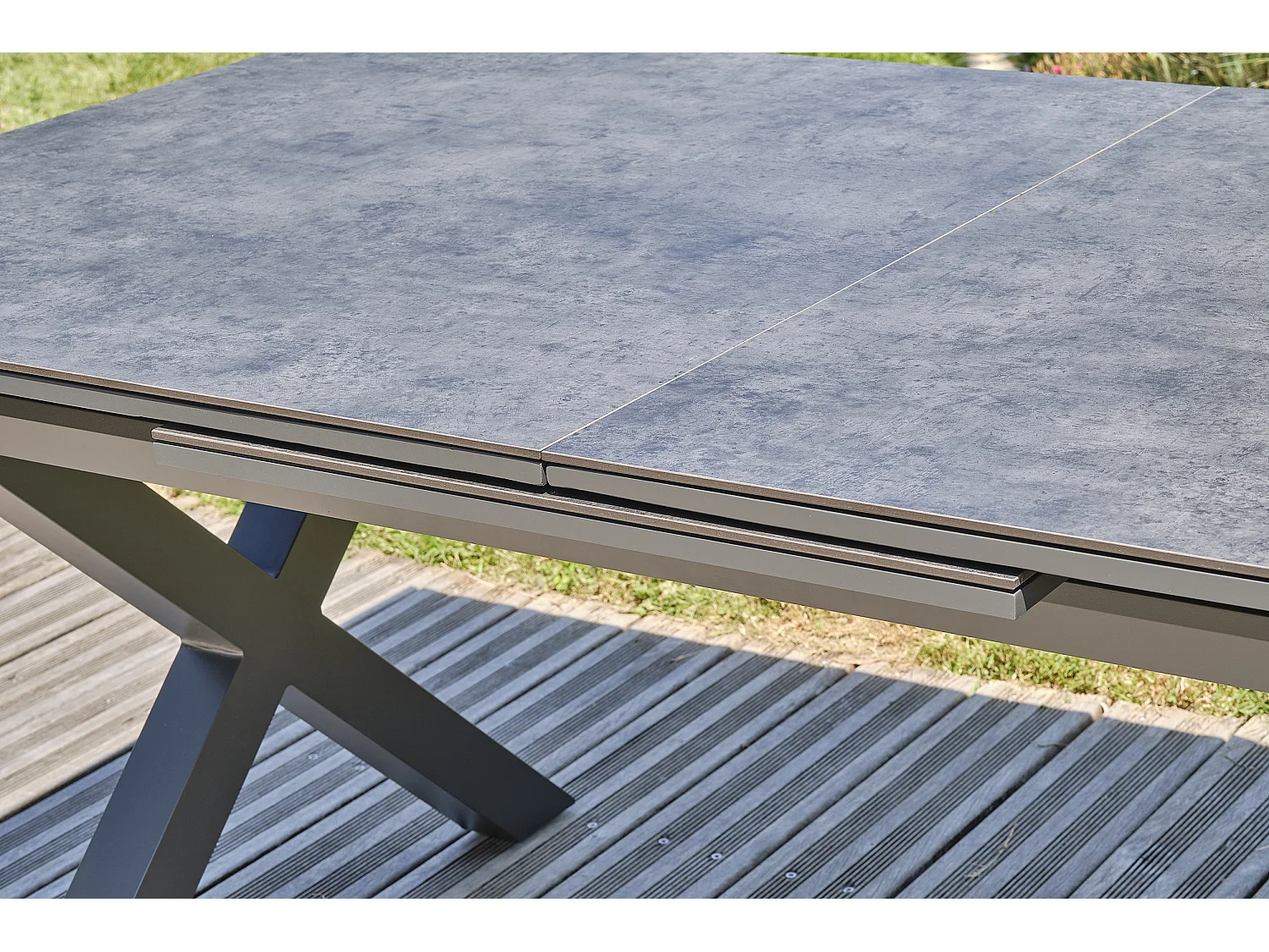 Table de Jardin Extensible en Céramique "Floride" 180-240cm Gris Anthracite