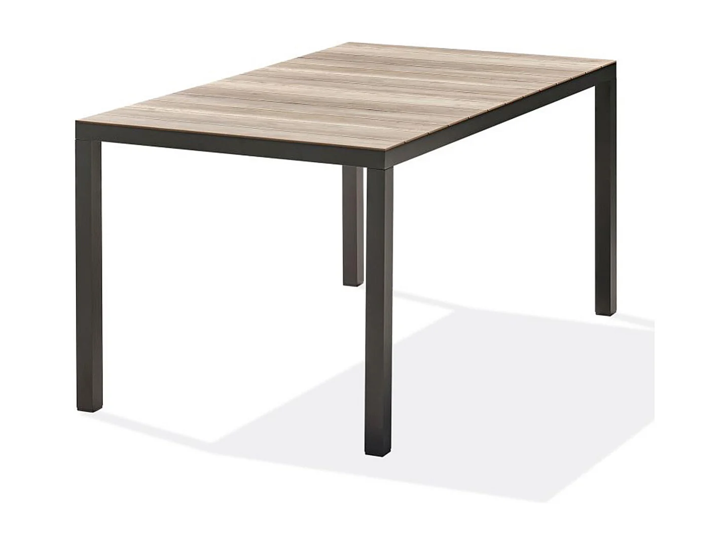 Table de Jardin Imitation Bois "Boston" 150cm Gris Anthracite