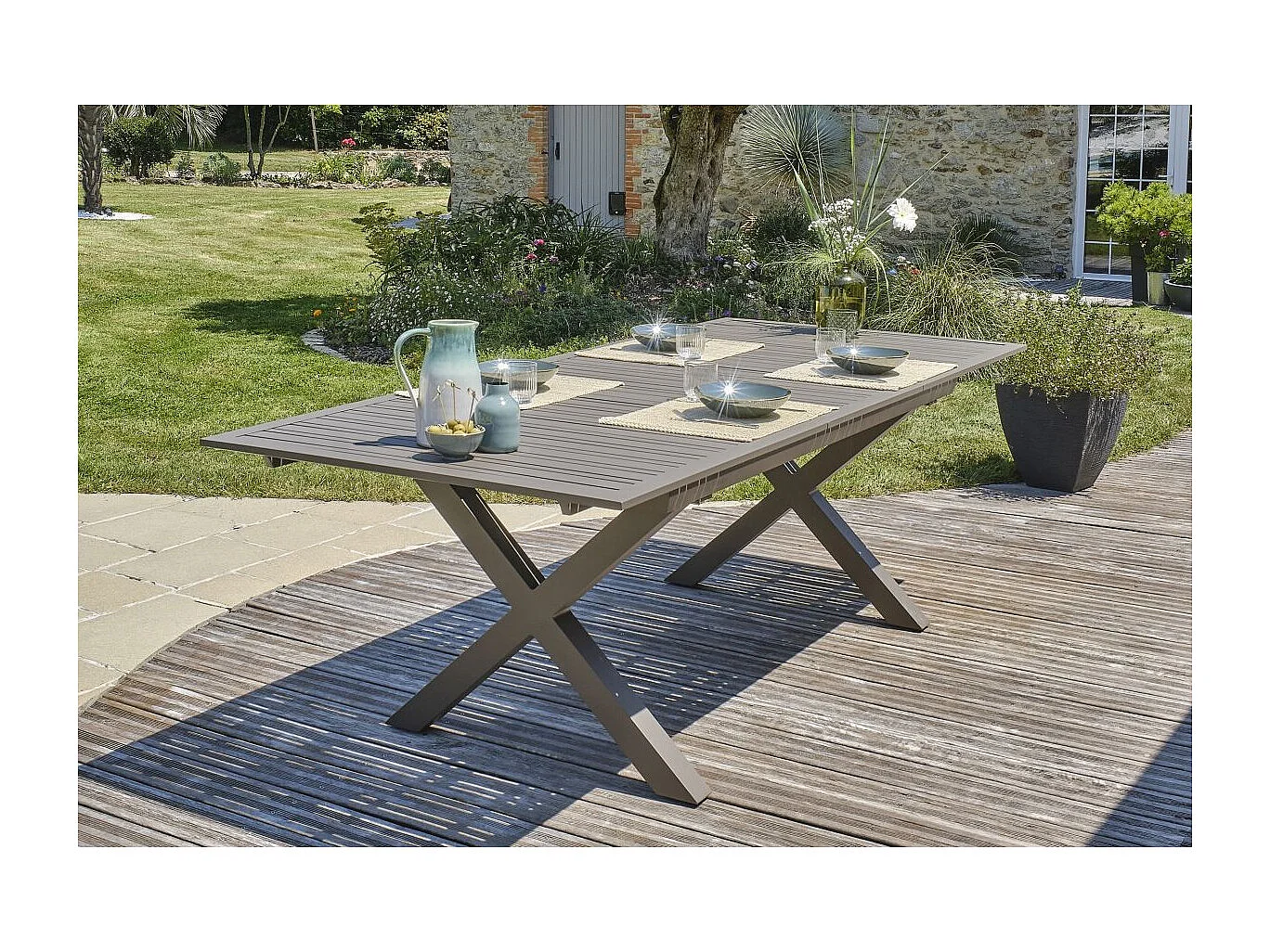 Table de Jardin Extensible "Floride" 180-240cm Quartz