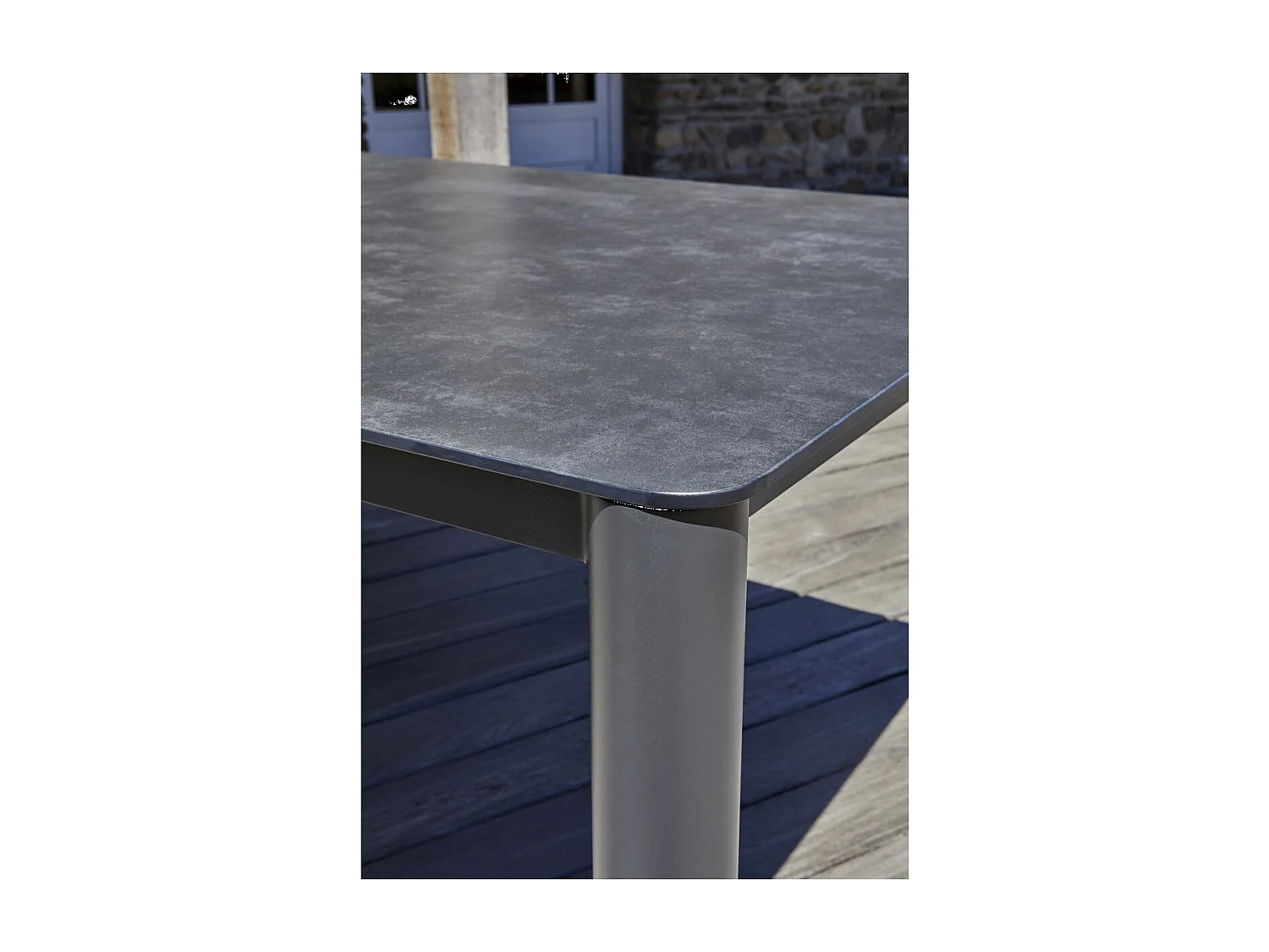 Table de Jardin en Céramique "Camargue" 220cm Gris Anthracite