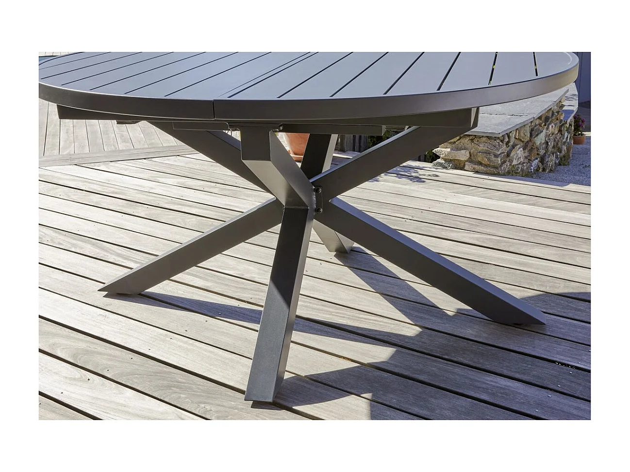 Table de jardin Extensible "Pelosa" 145-199cm Gris Anthracite