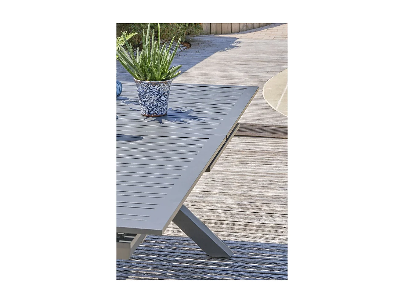 Table de Jardin Extensible "Floride" 180-240cm Gris Anthracite