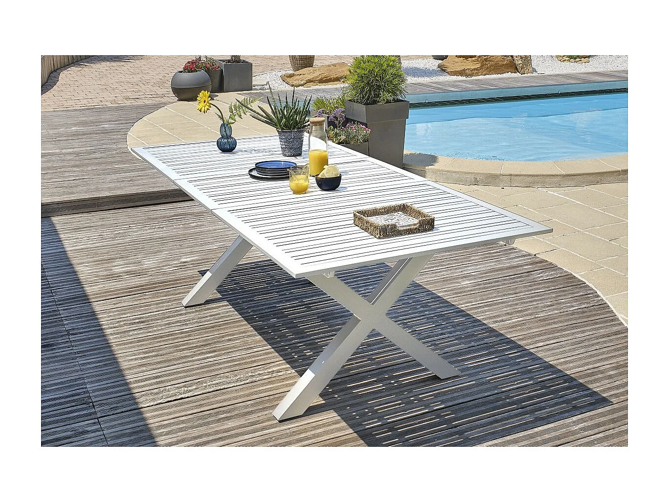 Table de Jardin Extensible "Floride" 180-240cm Blanc