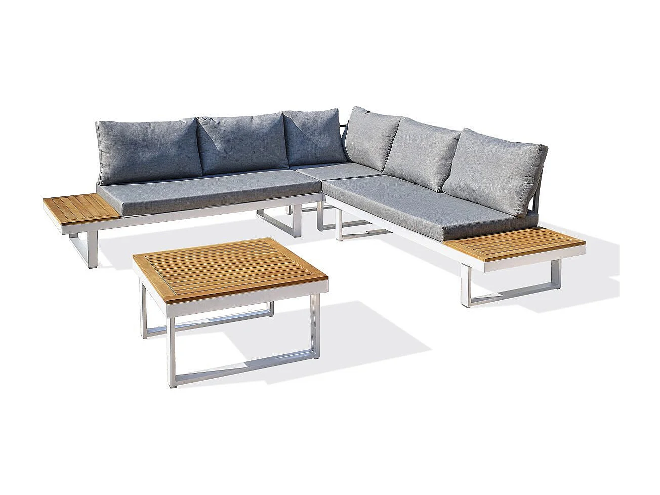 5-Sitzer-Gartenmöbel aus Akazienholz undem Aluminium