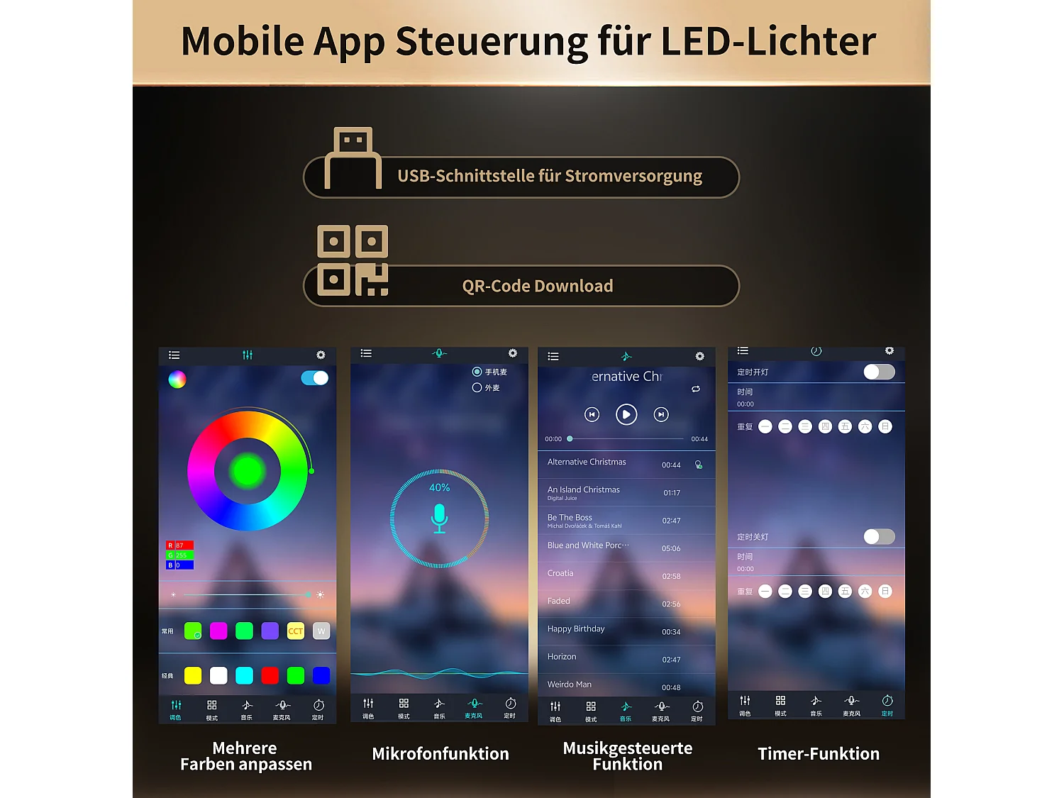 Buffet haute de cuisine - 130 x 45 x 180 cm - avec portes vitrées + Leds + tiroir + étagère - MDF - blanc