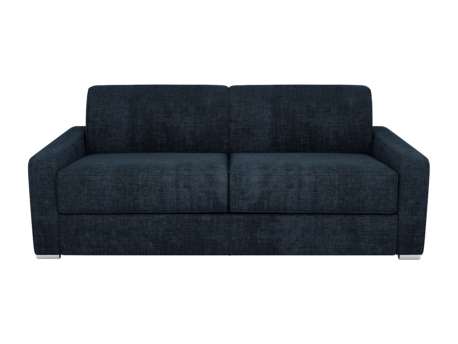 Canapé 4 places convertible express en tissu bleu - Couchage 160 cm - Matelas 22 cm avec mémoire de forme CALITO
