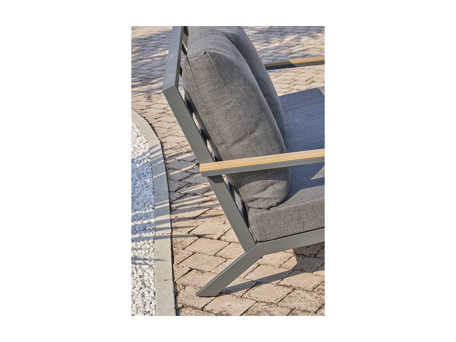 Salon de Jardin 5 Places "Kommos" 175cm Gris Anthracite