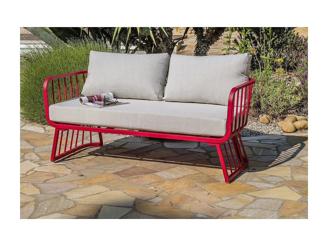 Salon de Jardin 4 places "Apolline" 150cm Framboise