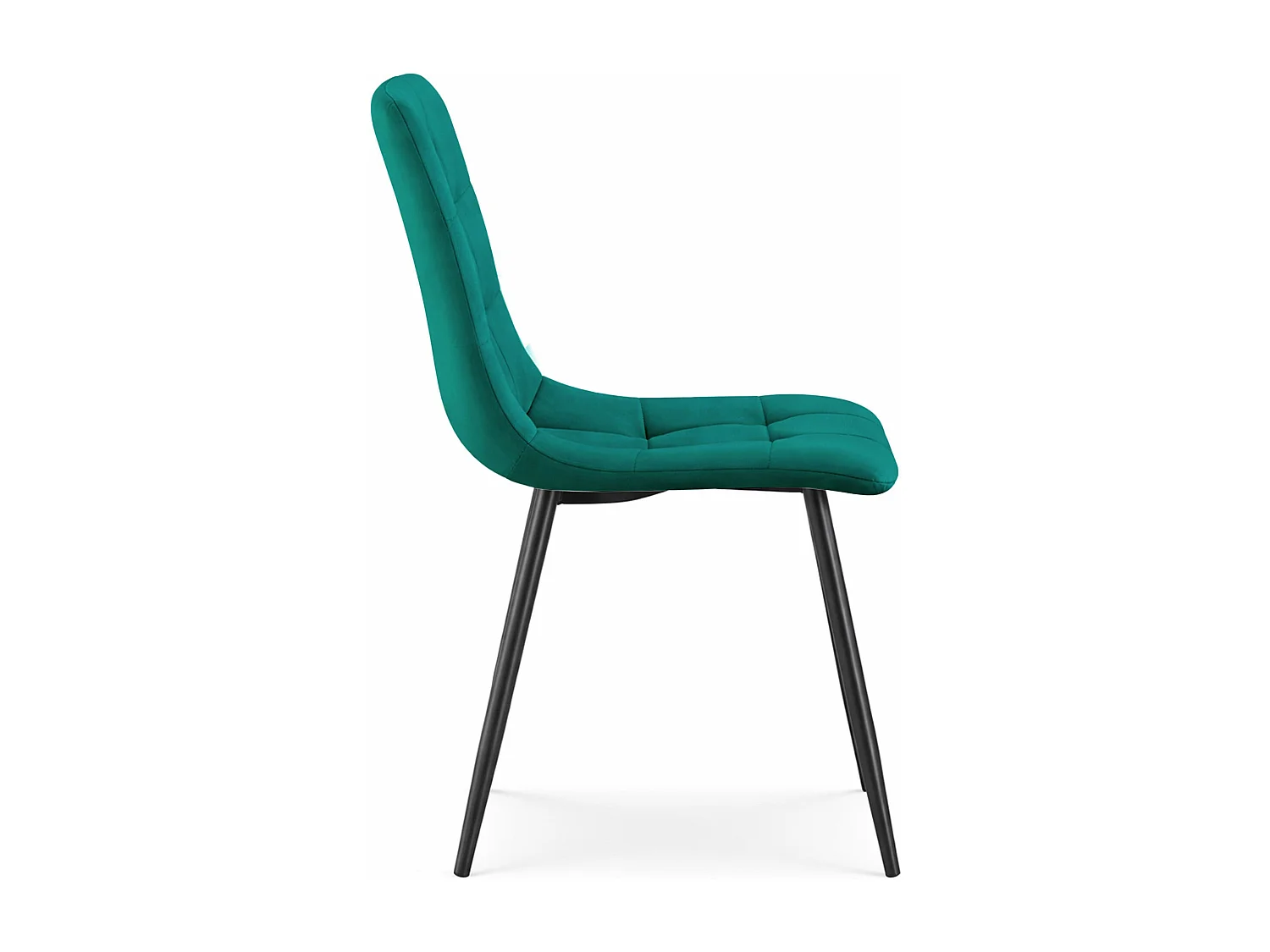 Chaise en velours matelassée NERO Vert Bouteille pieds noirs