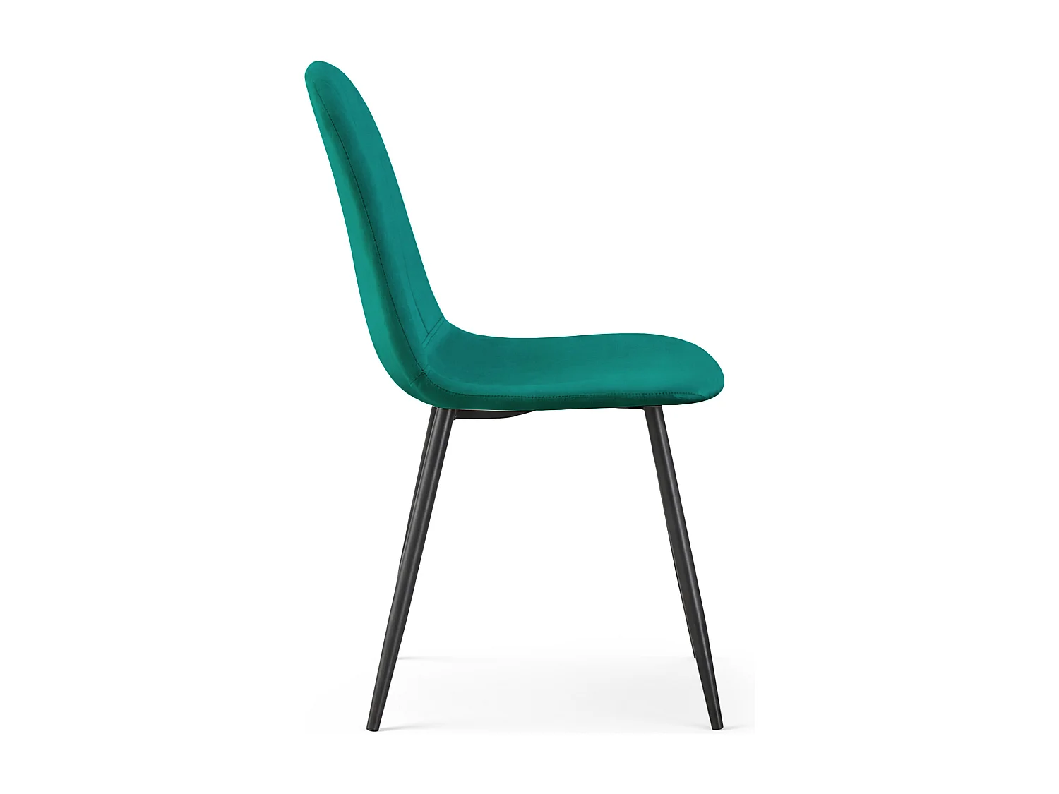 Lot de 2 Chaises en velours matelassées LUMO Vert Bouteille pieds noirs