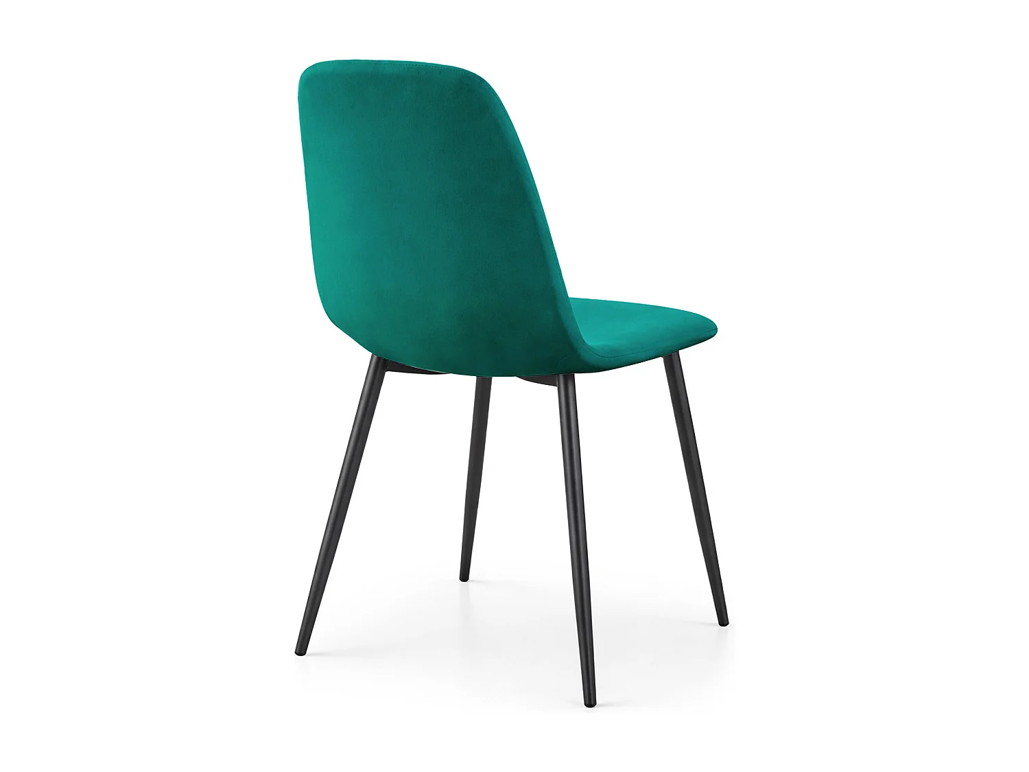 Chaise en velours matelassée LUMO Vert Bouteille pieds noirs