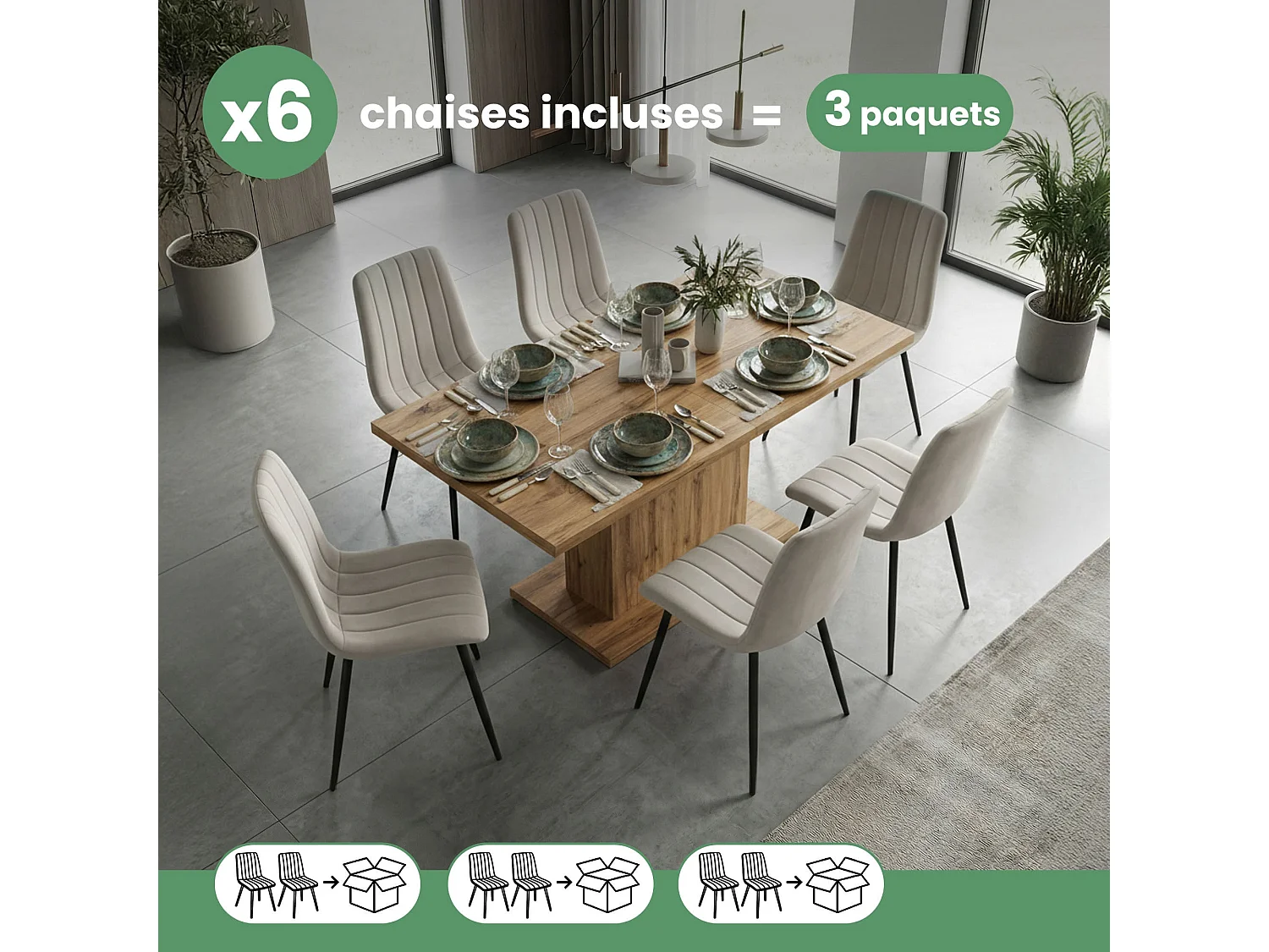 6x Welurowe krzesło tapicerowane pikowane Beżowe LIVO Czarne nogi