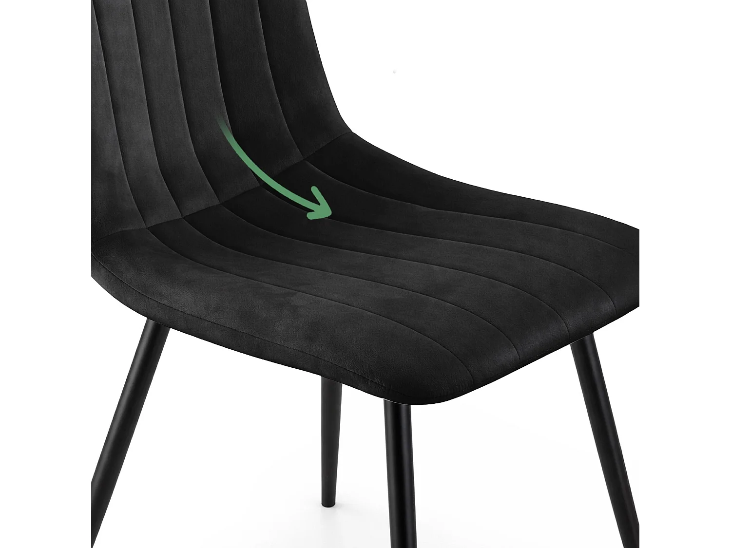 Conjunto de 2 cadeiras de veludo acolchoadas LIVO Preto pernas pretas