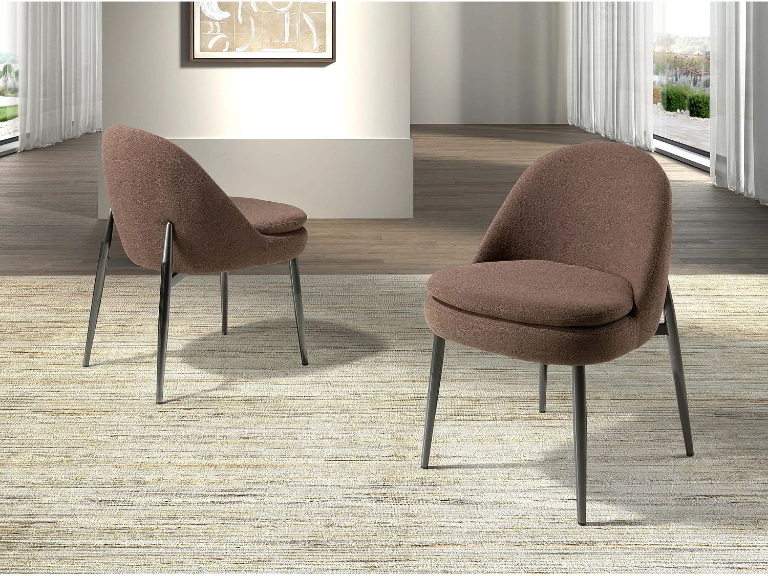 Dark brown fabric chair 4236 ANGEL CERDA