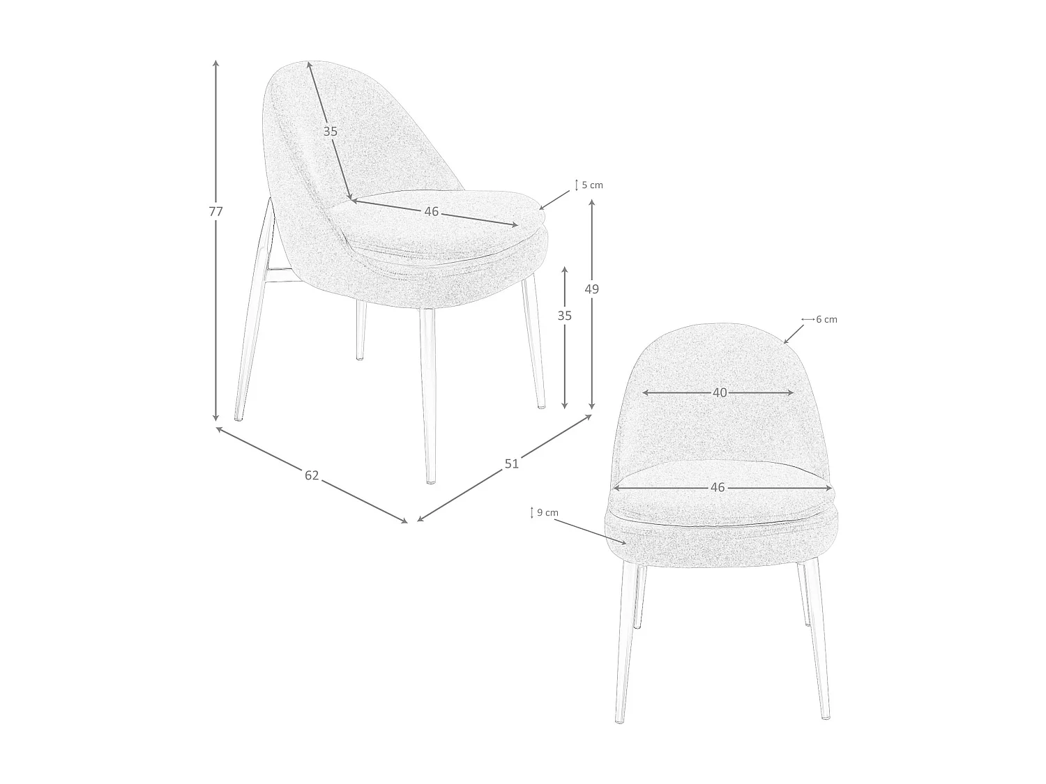 Dark brown fabric chair 4236 ANGEL CERDA