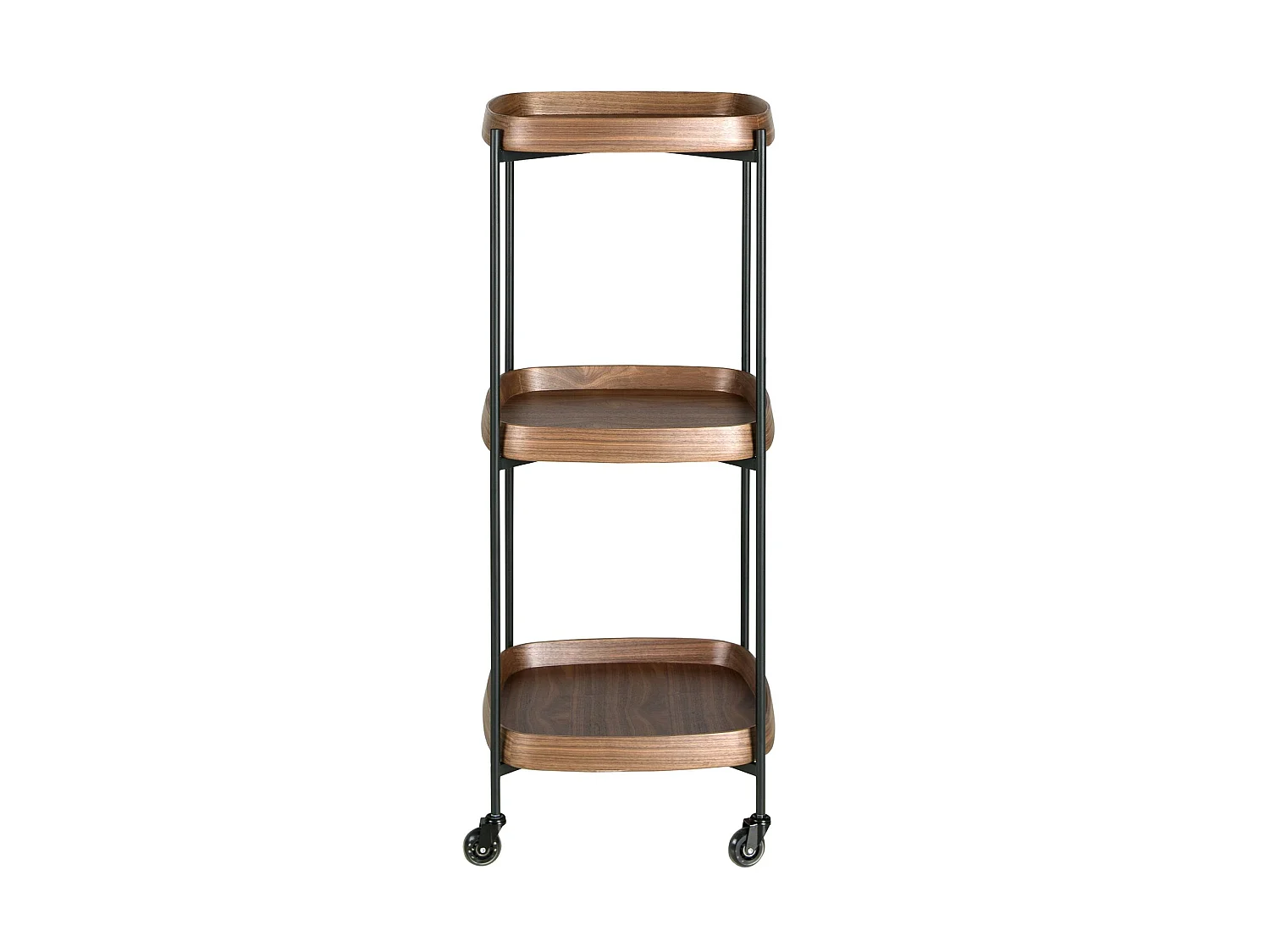 Minibar trolley van walnoot en zwart staal 3291 ANGEL CERDA