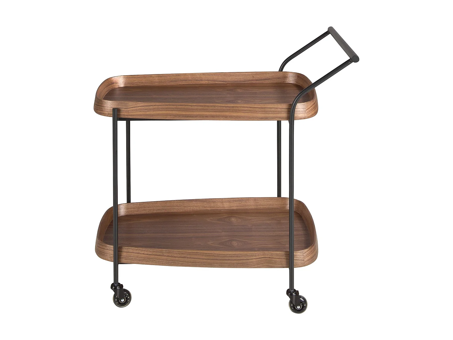 Minibar-Servierwagen aus Nussbaumholz und schwarzem Stahl 3290 ANGEL CERDA