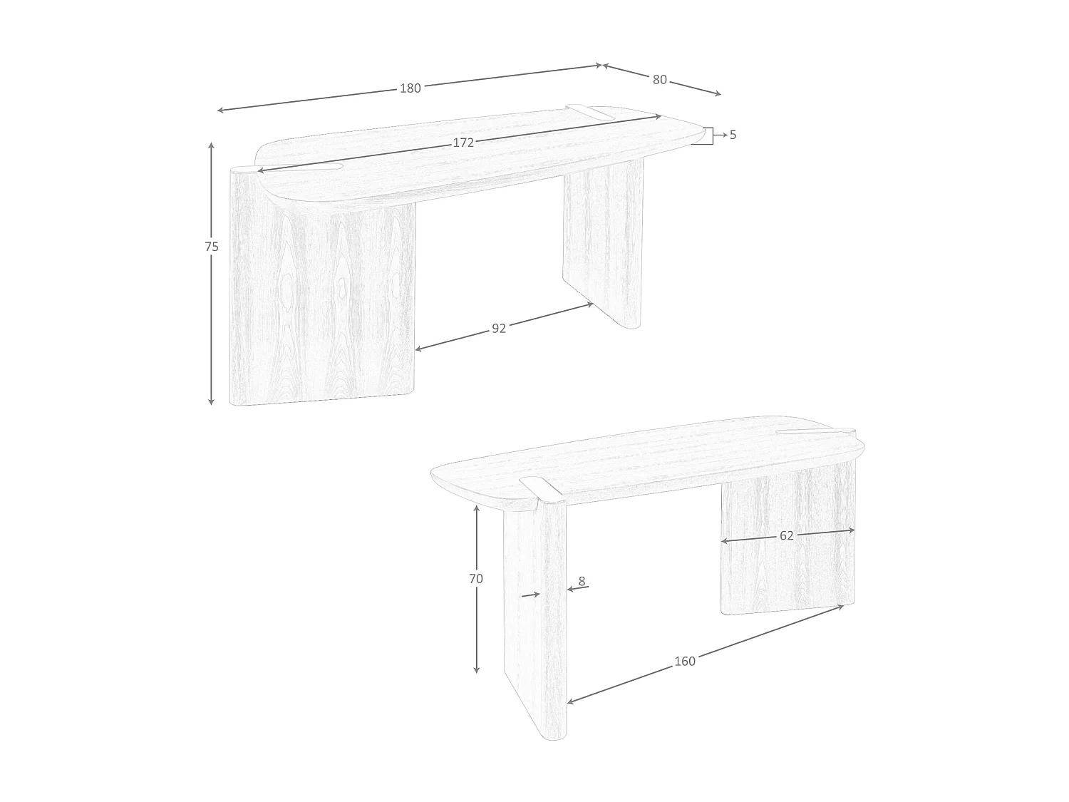 Bureau en noyer clair 3301 ANGEL CERDA
