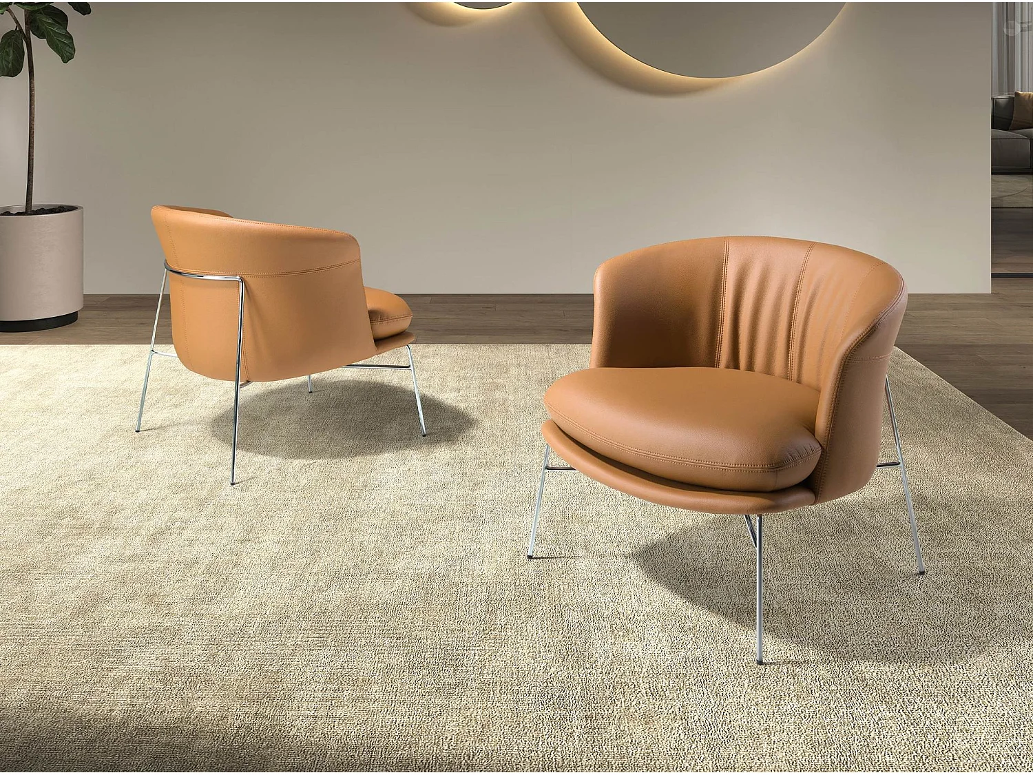 Fauteuil en similicuir marron 5192 ANGEL CERDA