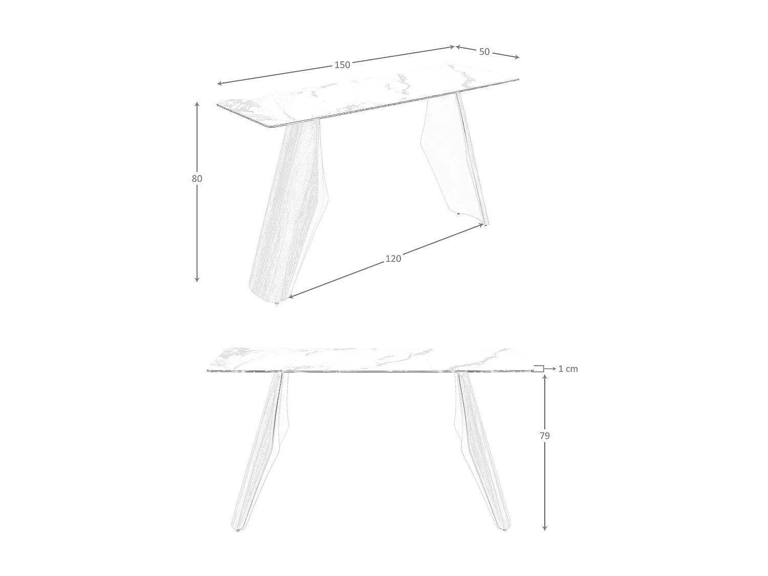 Rechteckige Konsole aus Feinsteinzeug, metallisiertem Sandstahl und Nussbaumholz 3296 ANGEL CERDA