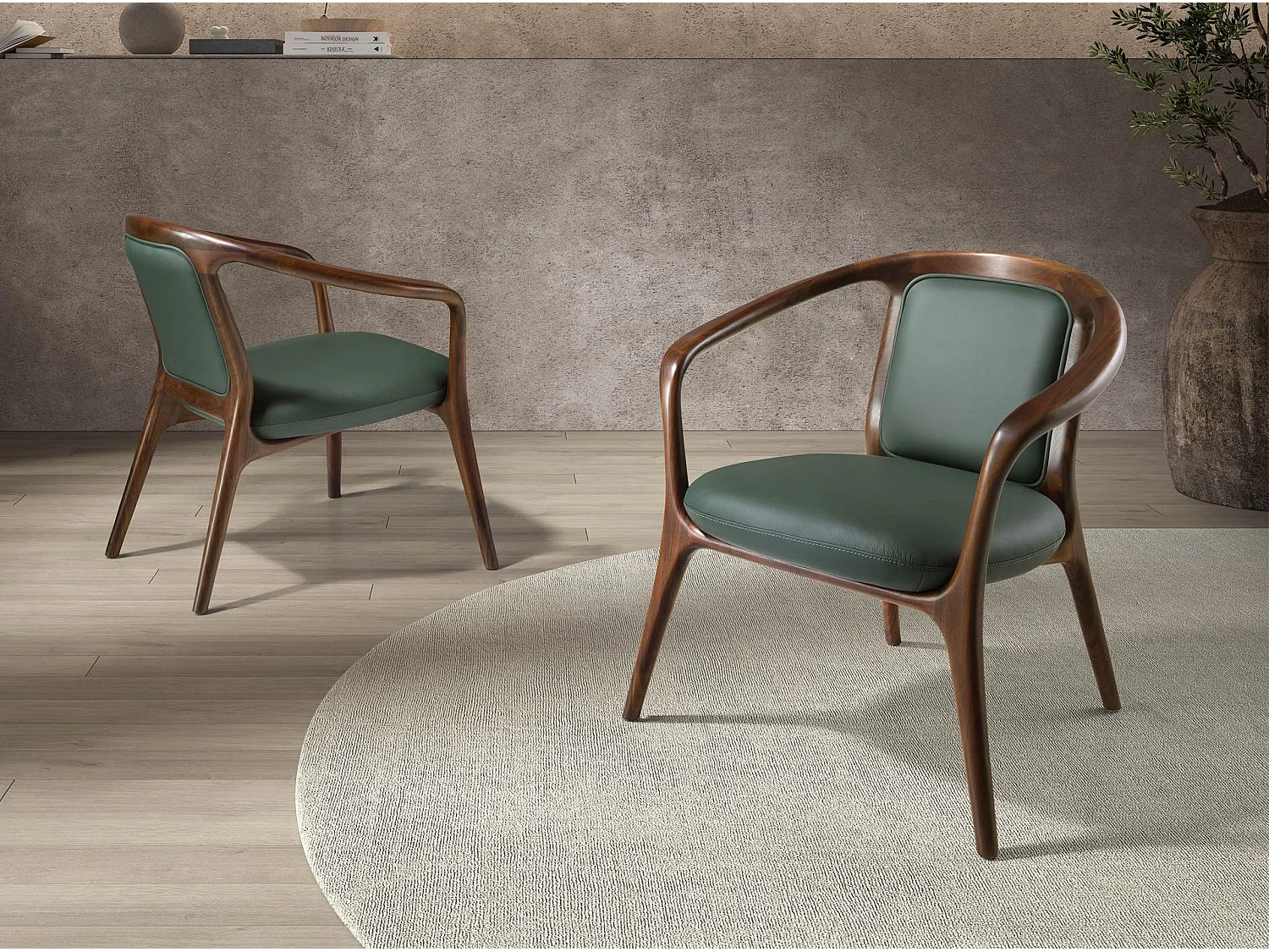 Fauteuil en similicuir vert foncé 5181 ANGEL CERDA