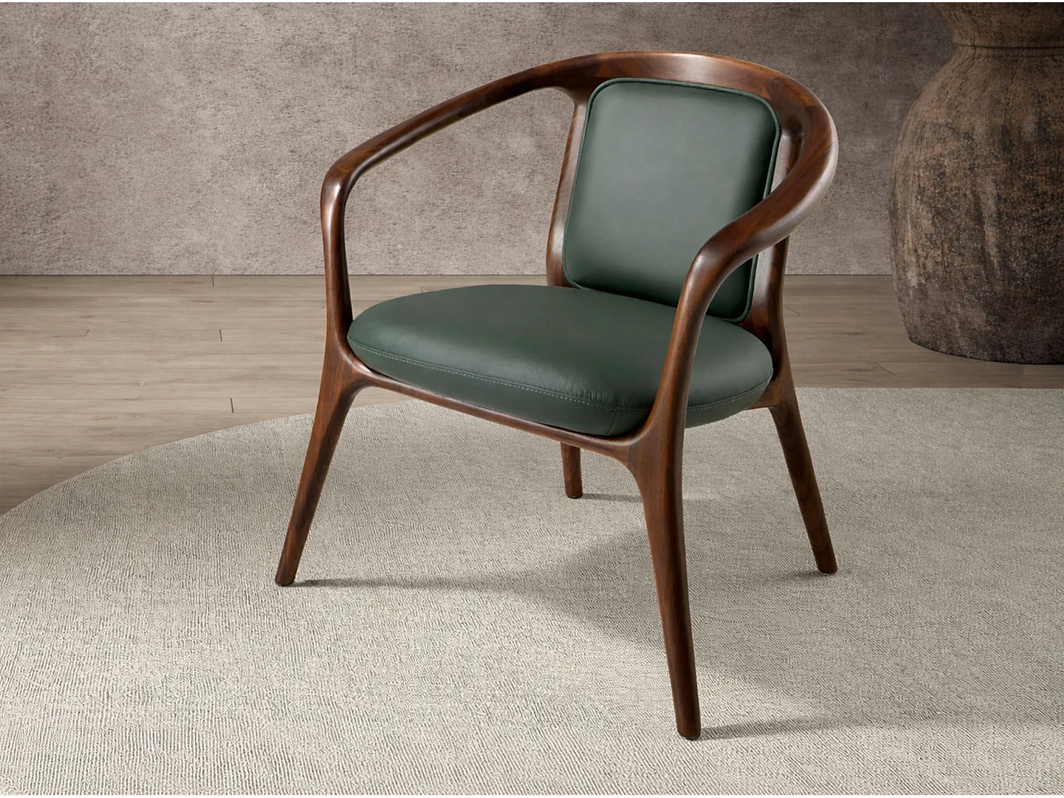 Fauteuil en similicuir vert foncé 5181 ANGEL CERDA