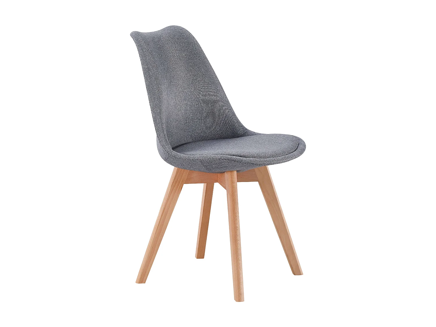 Conjunto de jantar bistrô cinza (4 cadeiras estofadas) 84x48x54 cm