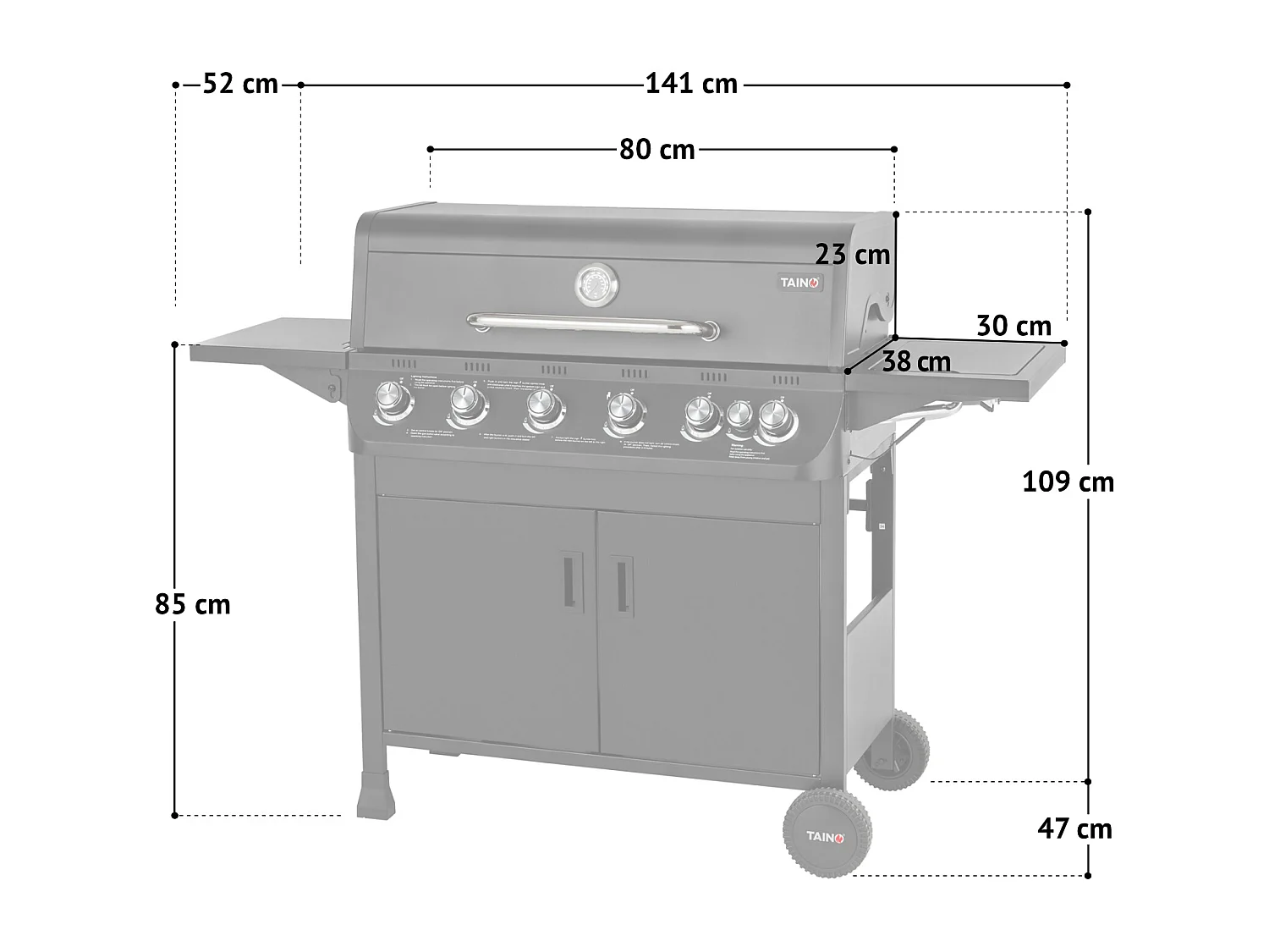 Gasgrill BRANDO 6+1 Schwarz