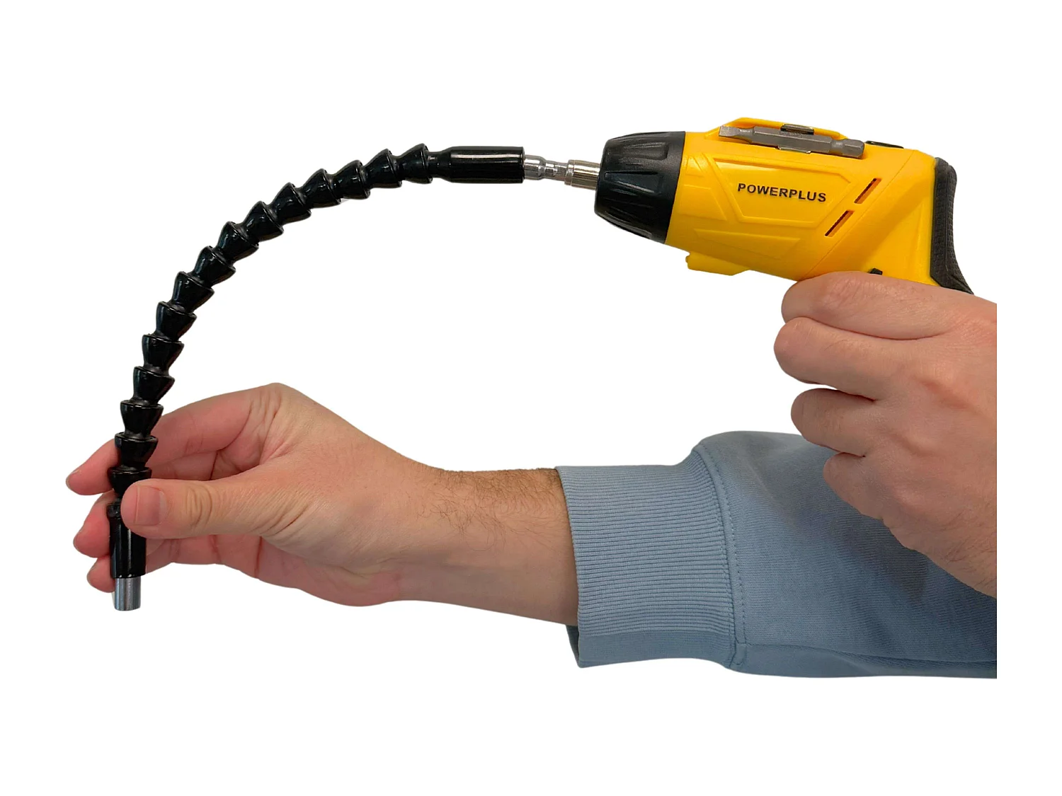 Destornillador Eléctrico Inalámbrico 4V Cable USB, Mango Ajustable 2 Posiciones, Extensión Flexible, Luz LED, Portapuntas Magnético