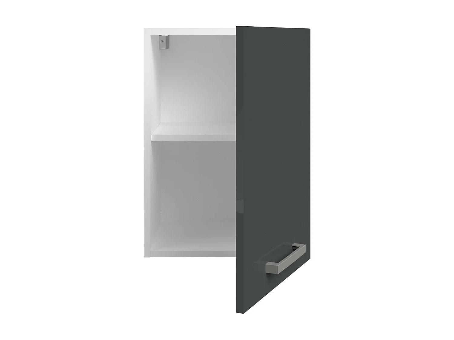 Módulo alto Vetro cocina 1 puerta blanco y gris brillante 55x40x33 cm