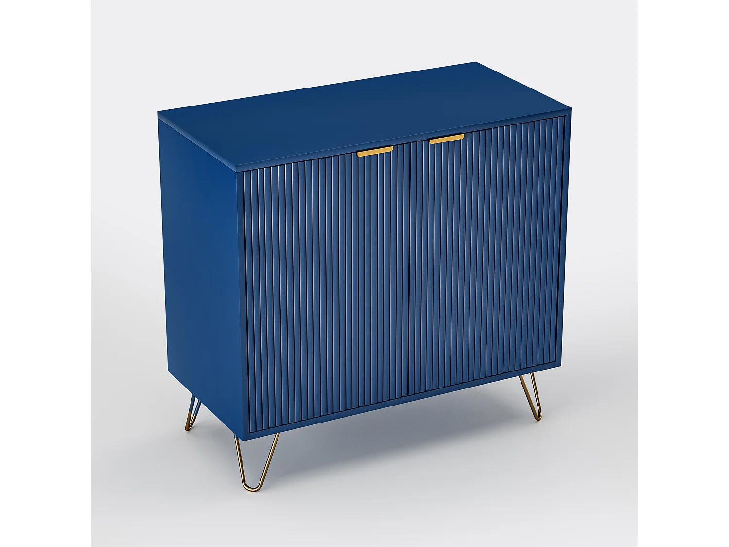 Commode avec 2 portes - Cuisine polyvalente - Armoire de rangement moderne pour la cuisine du salon - Bleu foncé