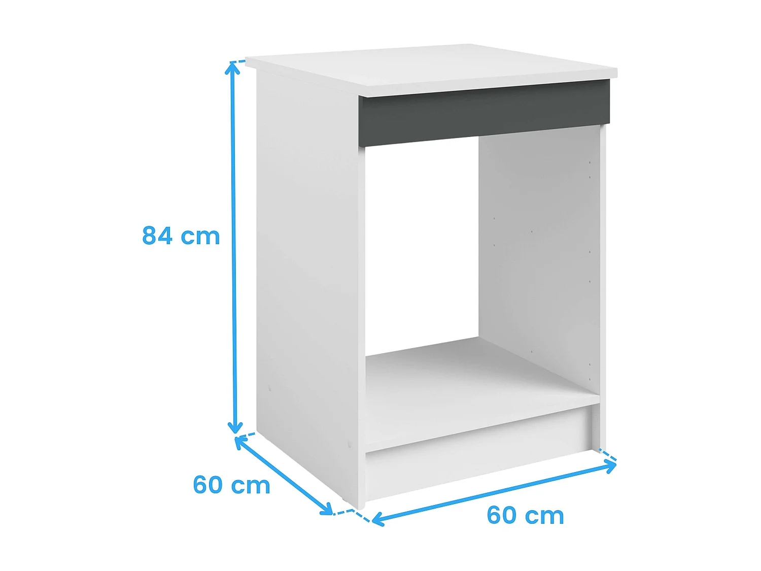 Módulo bajo para horno 60x60 Vetro gris brillante y blanco 84x60x60 cm