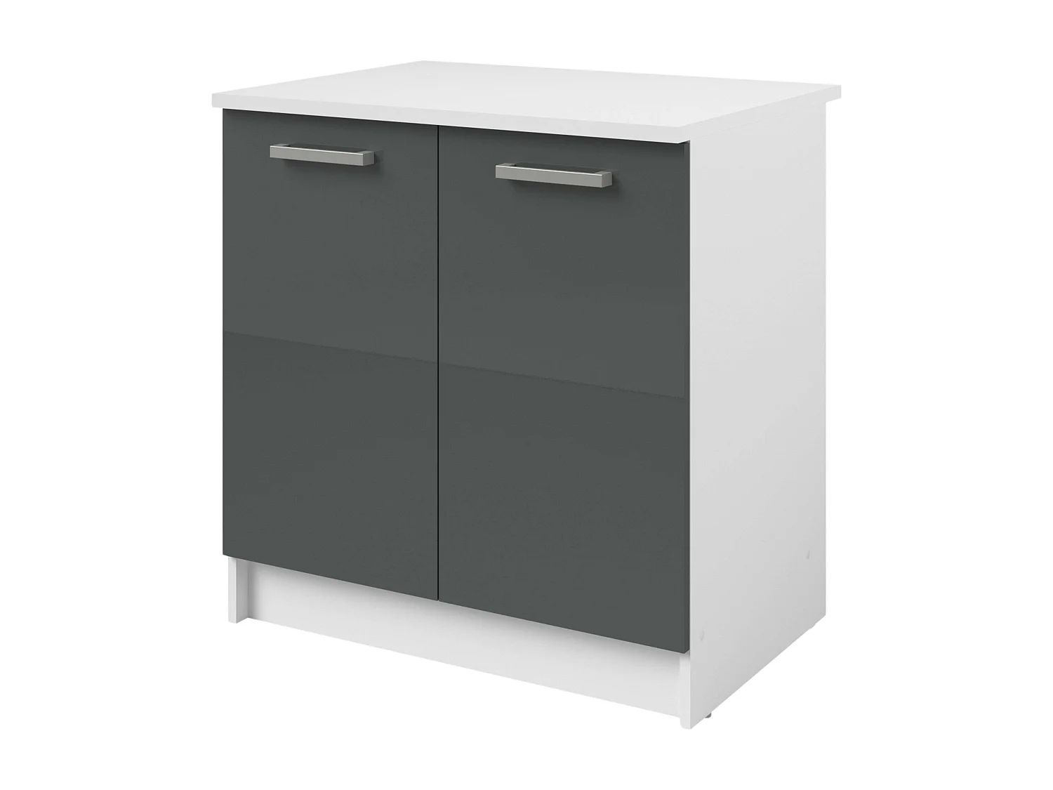 Módulo fregadero cocina Vetro 2 puertas encimera blanca 84x80x60cm