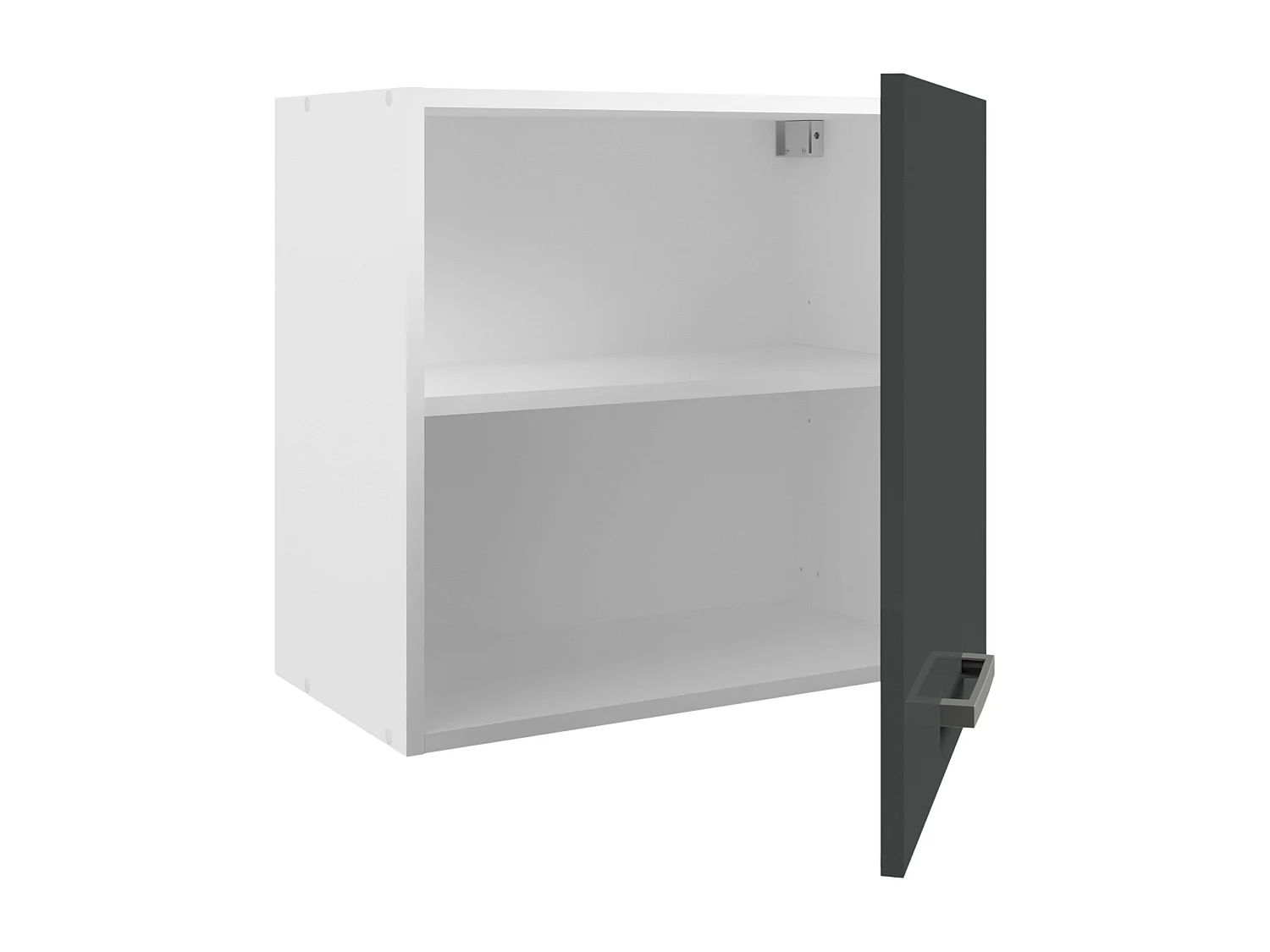 Módulo alto Vetro cocina 1 puerta blanco y gris brillante 55x60x33 cm