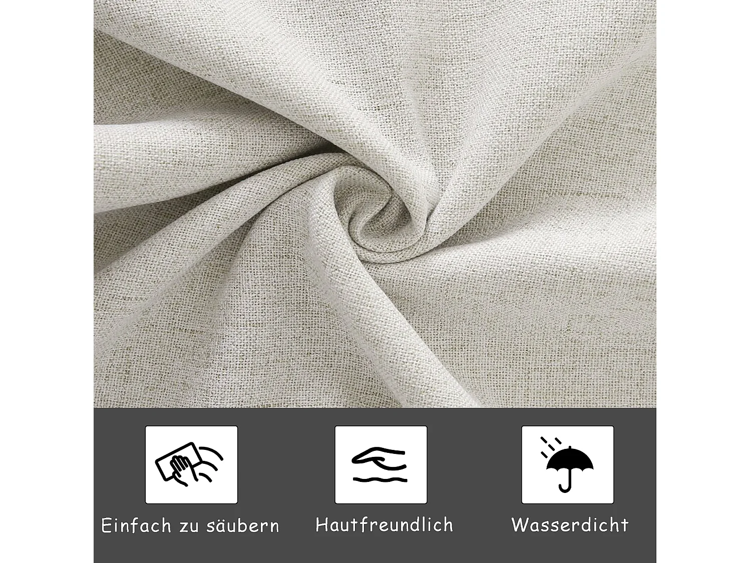 140x200cm lit rembourré hydraulique - lit double avec lumières LED RVB - lit de stockage de tête réglable - linge de maison - beige