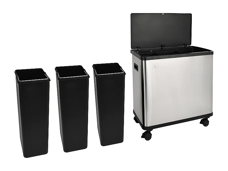 SENSORMÜLLEIMER SR3X18 54L Silber