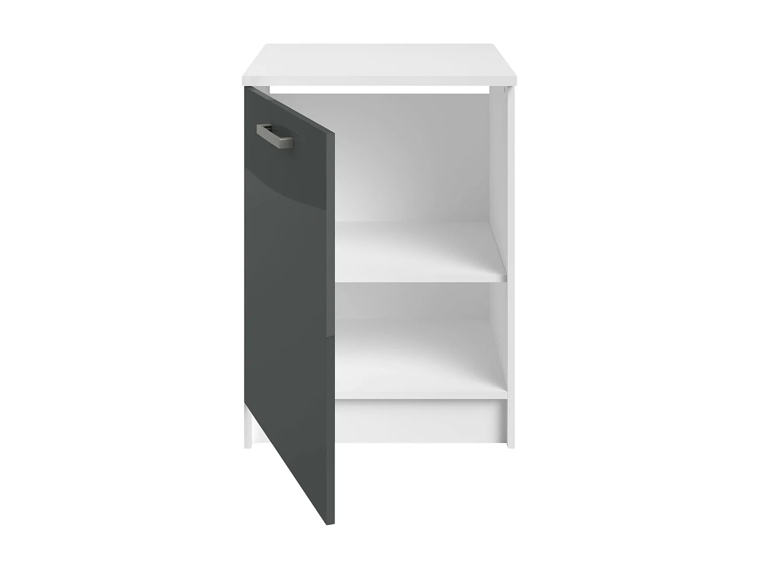 Módulo cocina bajo Vetro 1 puerta 1 estante con encimera blanca 84x60x60 cm