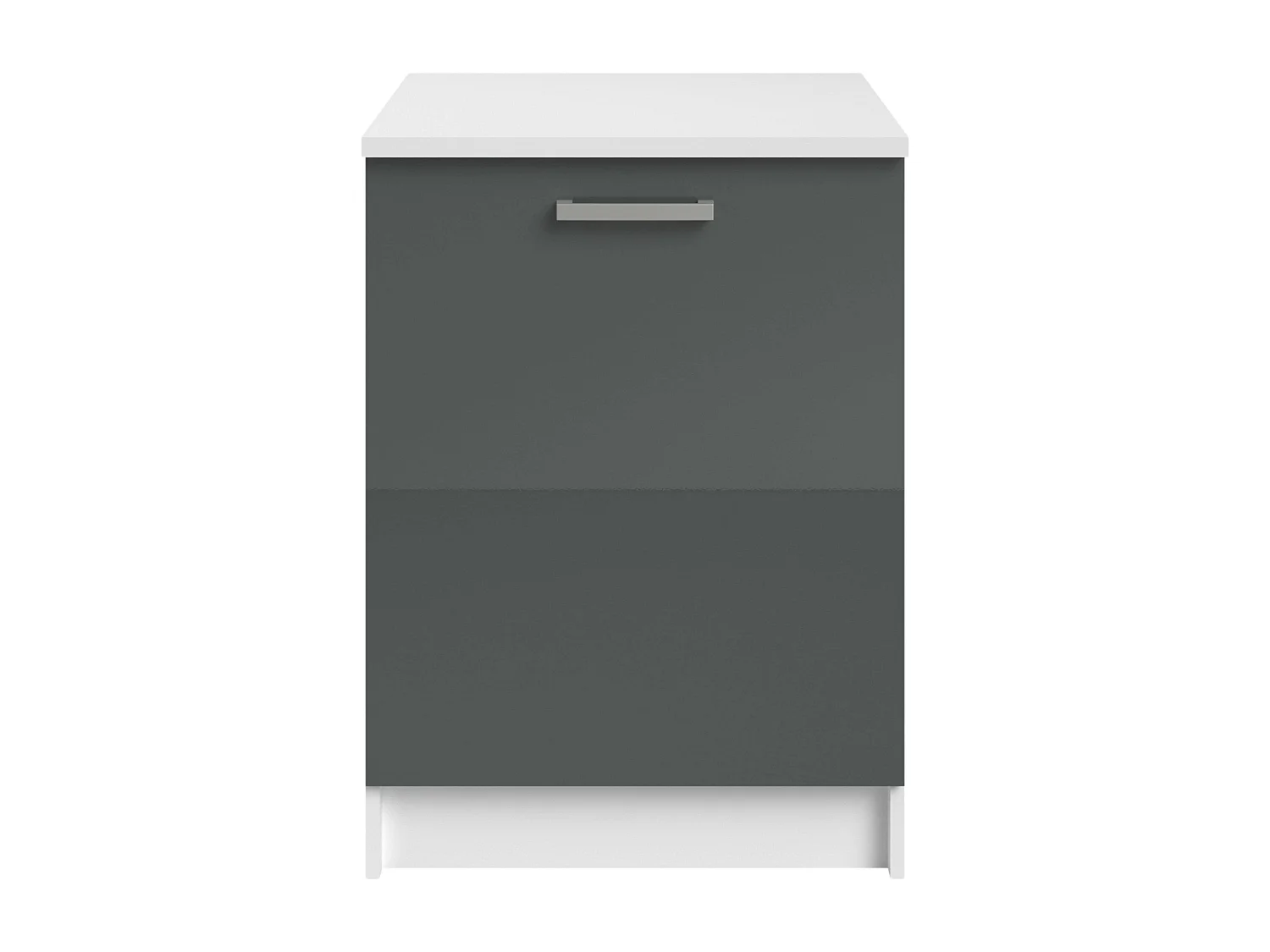 Módulo cocina bajo Vetro 1 puerta 1 estante con encimera blanca 84x60x60 cm