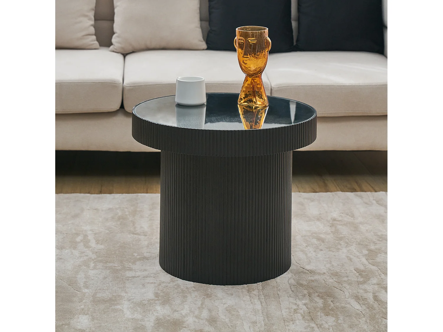 BEISTELLTISCH Miguel mit Glas