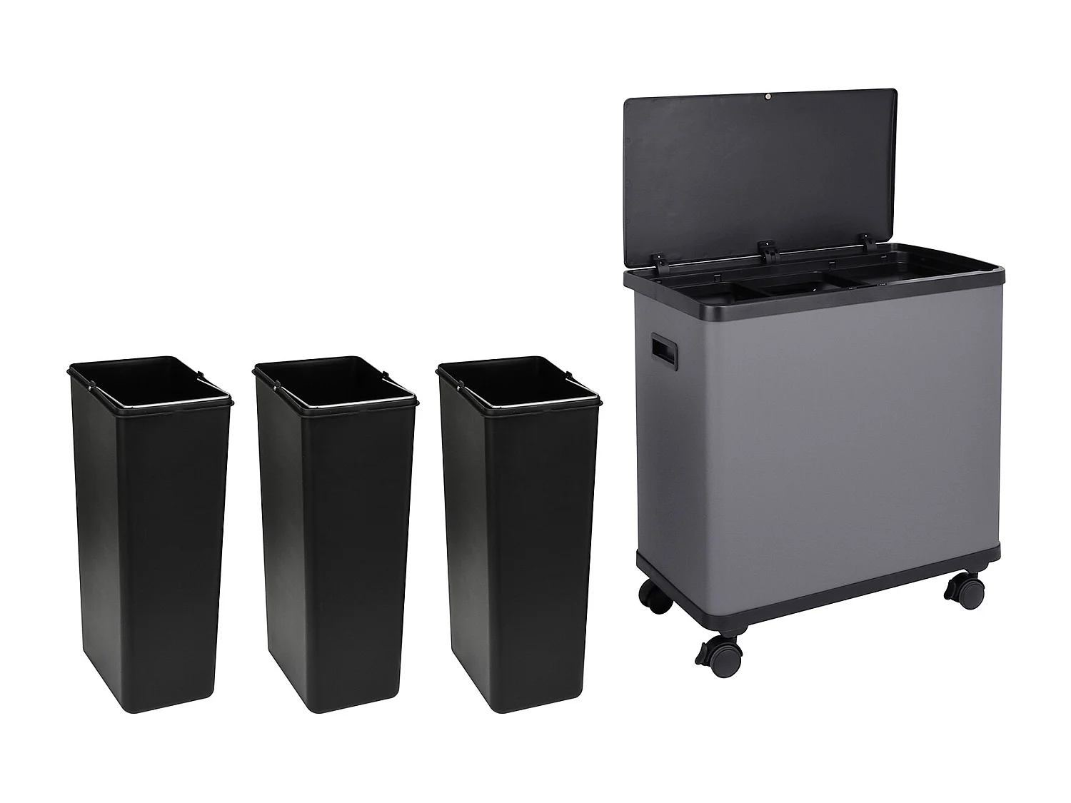 SVITA Poubelle à capteur SR3X18 54L Gris